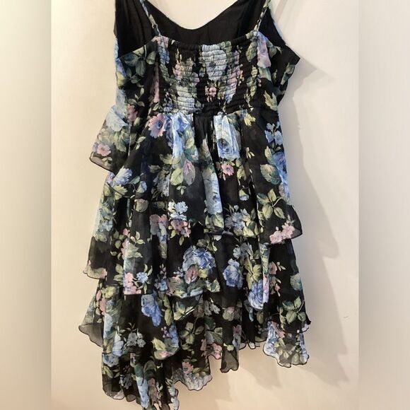 Abercrombie & Fitch Women’s Black Asymmetrical Ruffle Layered Dress - Picture 12 of 16